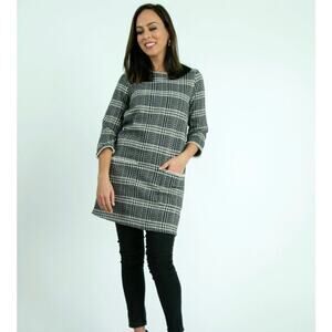 Zara plaid tweed dress with pockets medium